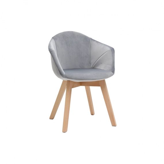Chaise design en velours gris TAYA