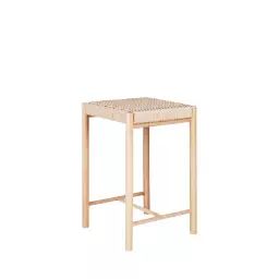 Tabouret de bar en bois et corde 66,5cm naturel