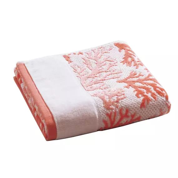 Drap de bain rose corail 70×140 en coton
