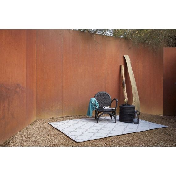 Tapis outdoor beige motif oriental gris pour entrée, extérieur 290×200