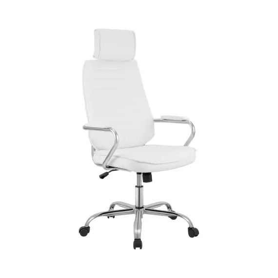 Chaise de bureau réglable pivotant en similicuir Blanc