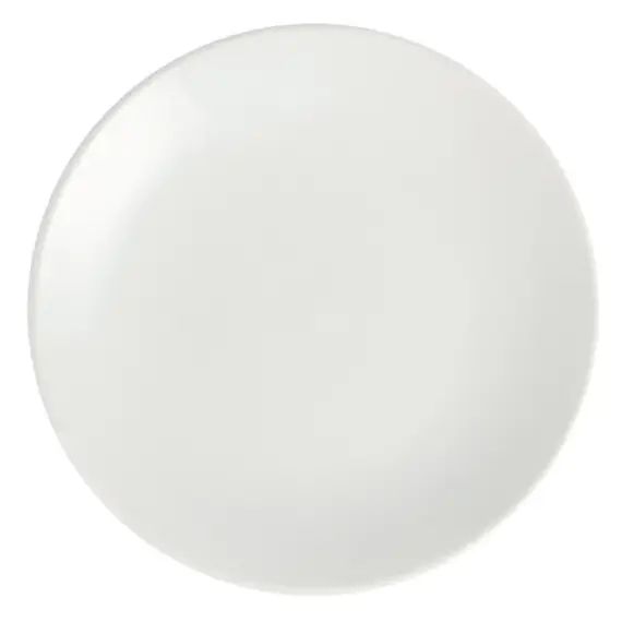 Lot de 12 assiettes plates rondes en porcelaine blanche D 15 cm