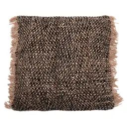 Housse de coussin en coton noir et cuivre 60×60
