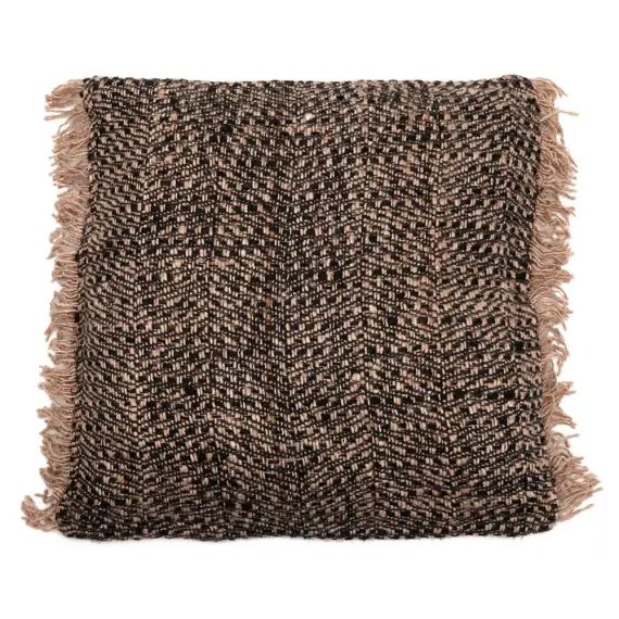 Housse de coussin en coton noir et cuivre 60×60