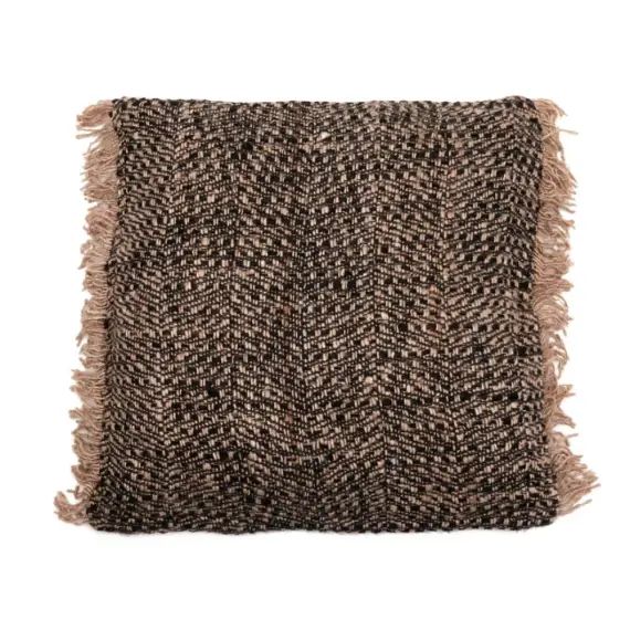 Housse de coussin en coton noir et cuivre 60×60
