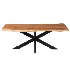 Table à manger en bois massif 200x90cm pied en étoile