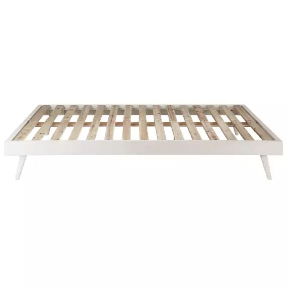 Lit banquette style scandinave 140×190 en pin blanc