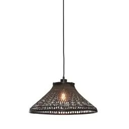 Suspension bambou abat-jour bambou noir, h. 20cm