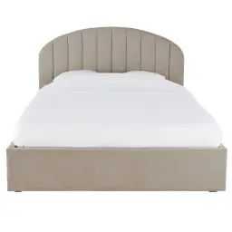 Lit coffre beige 140×200 avec sommier à lattes