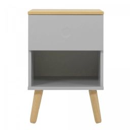 Table de chevet 1 tiroir en bois gris