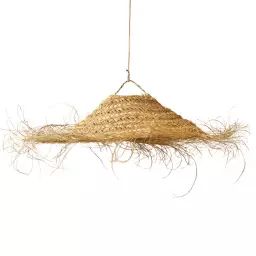 Abat-jour parasol  fibre de palmier osier naturel 70×70 cm