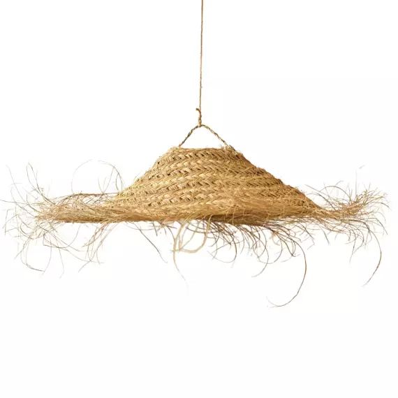 Abat-jour parasol  fibre de palmier osier naturel 70×70 cm