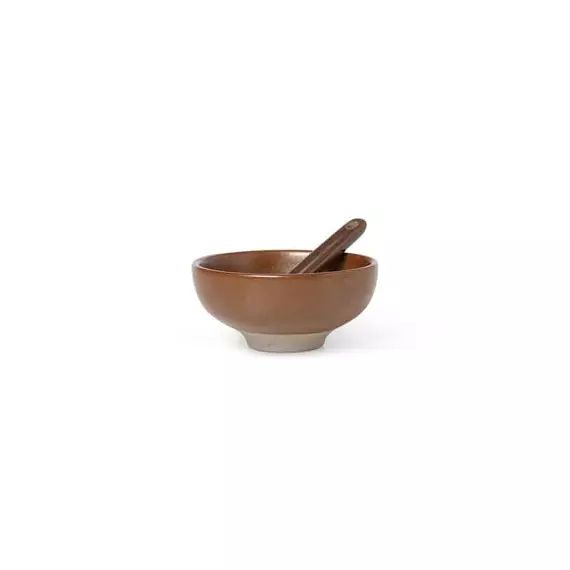 Bol Vaisselle en Céramique, Porcelaine émaillée – Couleur Marron – 8 x 18.17 x 3.7 cm