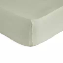 Drap housse en percale de coton PURE 100×200+28 cm vert