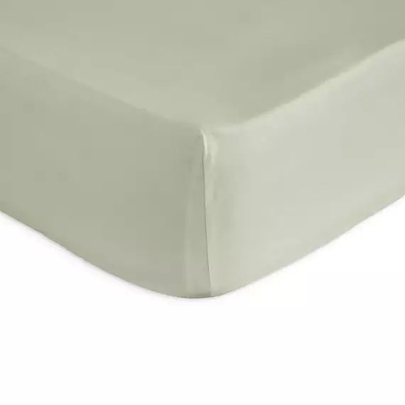 Drap housse en percale de coton PURE 100×200+28 cm vert