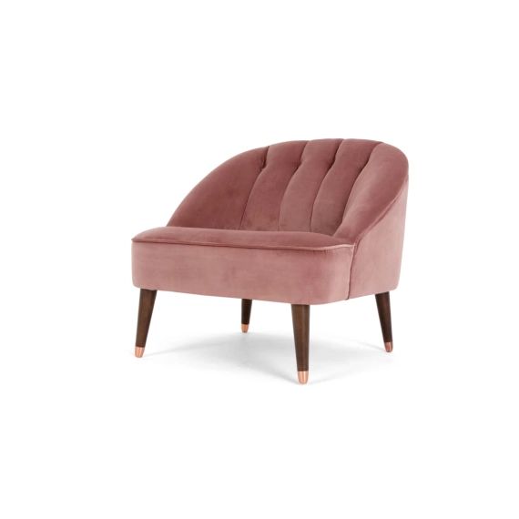 Margot, fauteuil, velours recyclé vieux rose