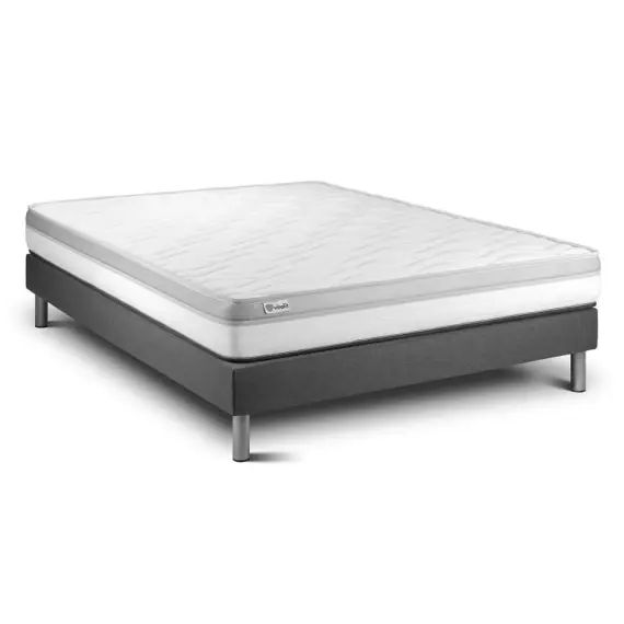 Ensemble VITAL RELAX 140 x 200 cm sommier Kit gris