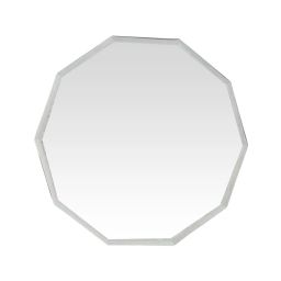Miroir décagonal contour biseauté blanc 44×47