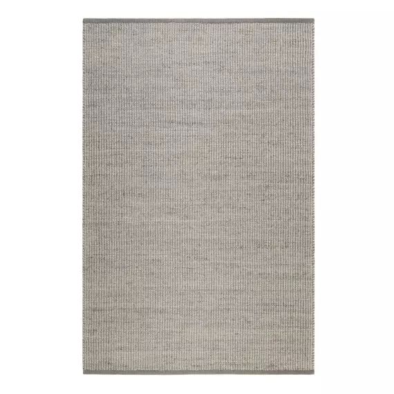 Tapis artisanal fait main laine et jute gris clair 160×230