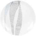 image de assiettes scandinave Assiette plate en porcelaine blanche et bleue à motifs