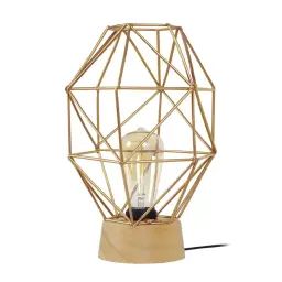 Lampe de chevet bois  naturel et doré