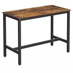 Table de bar style industriel effet bois marron rustique