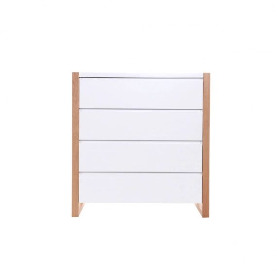 Commode design 4 tiroirs blanc mat ARMEL