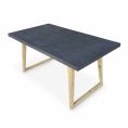 image de tables de jardin scandinave Table de jardin en fibre de ciment et bois 4 places gris