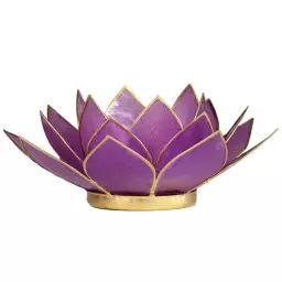 Porte bougie fleur de lotus lilas