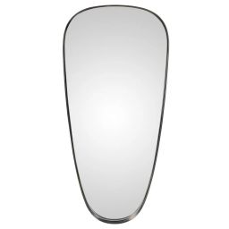 Miroir gris en fer et placage étain 92x43cm