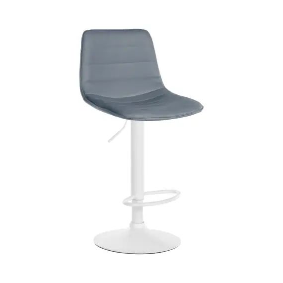 Tabouret de bar ajustable pivotant en similicuir (pvc) Gris