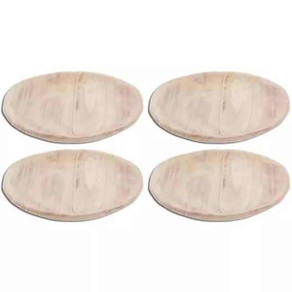 Assiettes en paulownia lot de 4