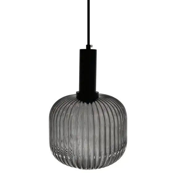 Suspension en verre strié fumé