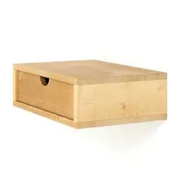 Table de chevet flottante en bois de couleur naturel