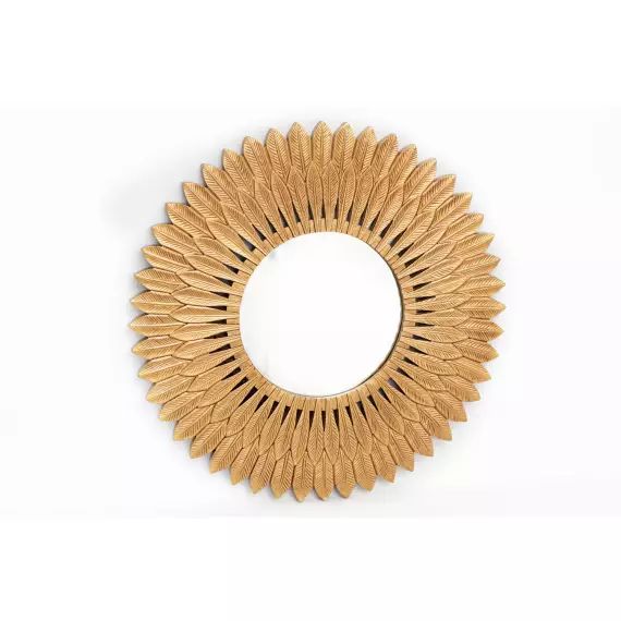 Miroir en métal design diam. 50 cm doré