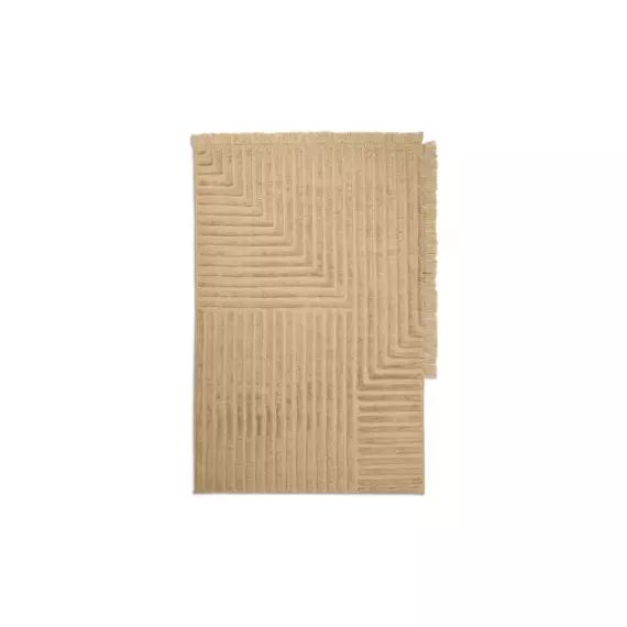 Tapis Crease en Tissu, Laine – Couleur Beige – 51.68 x 51.68 x 51.68 cm
