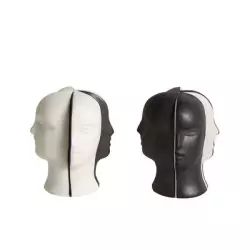 Ensemble salière et poivrière Atlas en Céramique, Porcelaine – Couleur Noir – 15.33 x 15.33 x 5.5 cm – Designer