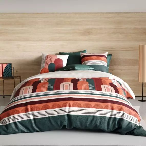 Parure de lit 1 place coton à motifs 140×200 cm