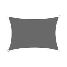 Toile d’ombrage rectangulaire 3×4 m en polyéthylène gris