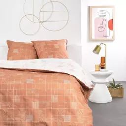 Parure de lit en Coton Orange 240×220 cm