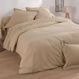 Housse de couette 240×220 beige en coton