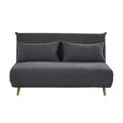 Banquette convertible 2 places gris anthracite Nio