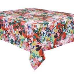Nappe grand format en coton imprimé design fleuri 140×235