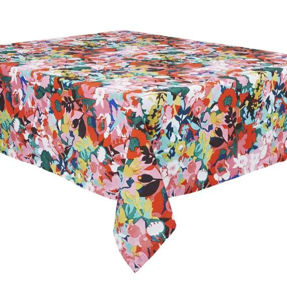 Nappe grand format en coton imprimé design fleuri 140×235