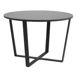 Table à manger ronde en marbre et métal 110cm noir
