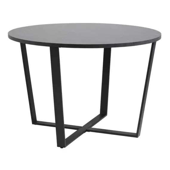 Table à manger ronde en marbre et métal 110cm noir
