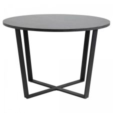 Table à manger ronde en marbre et métal 110cm noir