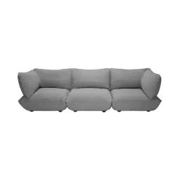 Canapé 3 places ou + Sumo en Tissu, Mousse recyclée – Couleur Gris – 301 x 108 x 90 cm