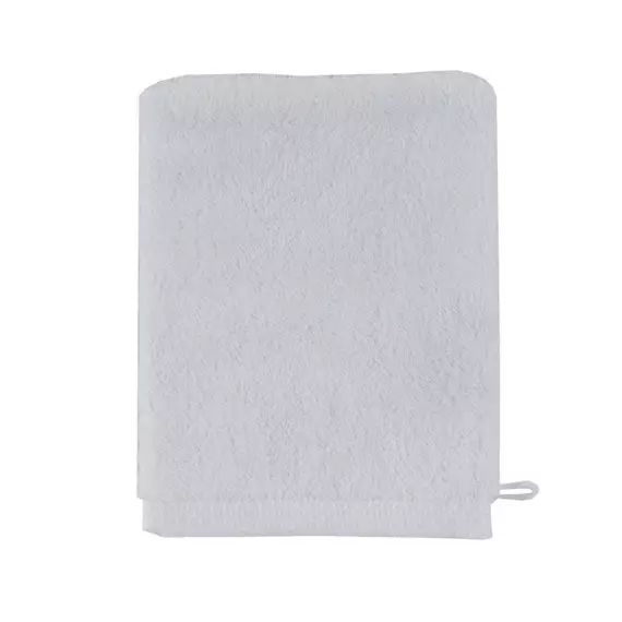 Gant de toilette en coton blanc 16×21