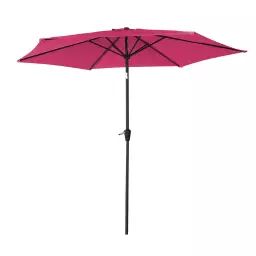 Parasol droit rond 2,70m en aluminium et toile fuchsia